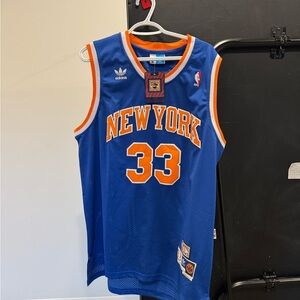 Adidas Blue and Orange Knicks Game Jersey